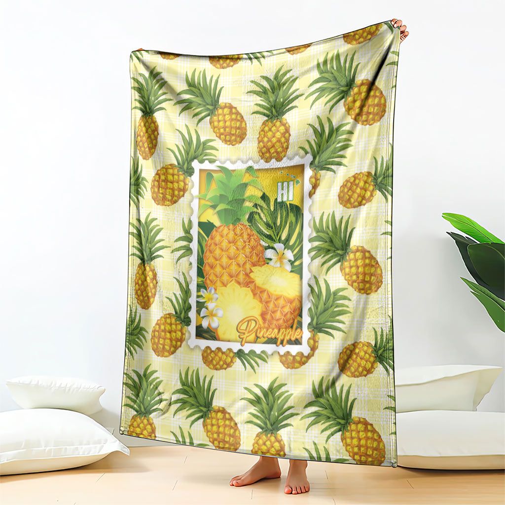 Aloha Hawaii Hala Kahiki Palaka Motifs Blanket Hawaiian Pineapple Stylized Stamp LT14 - Polynesian Pride