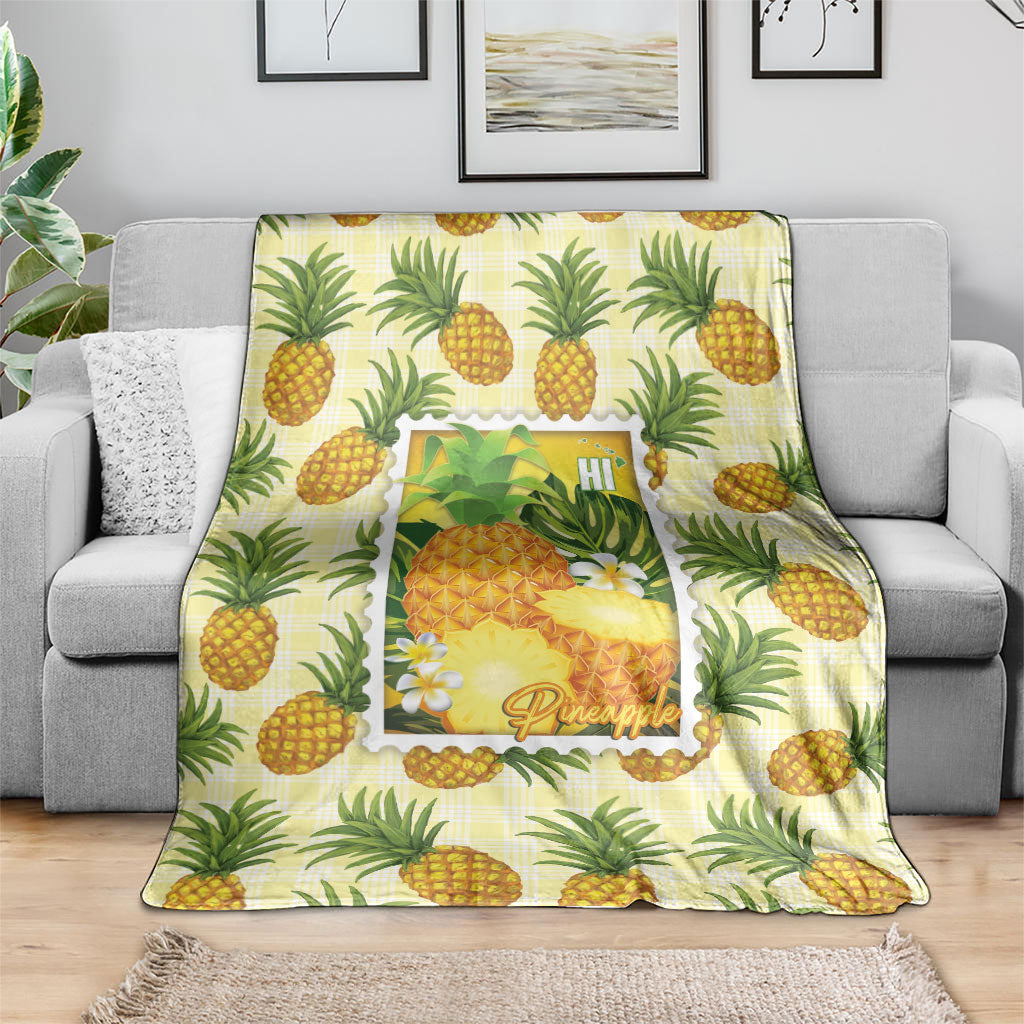 Aloha Hawaii Hala Kahiki Palaka Motifs Blanket Hawaiian Pineapple Stylized Stamp LT14 - Polynesian Pride