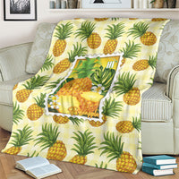 Aloha Hawaii Hala Kahiki Palaka Motifs Blanket Hawaiian Pineapple Stylized Stamp LT14 - Polynesian Pride