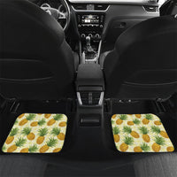 Aloha Hawaii Hala Kahiki Palaka Motifs Car Mats Hawaiian Pineapple Stylized Stamp LT14 Set 2pcs - Back Yellow - Polynesian Pride
