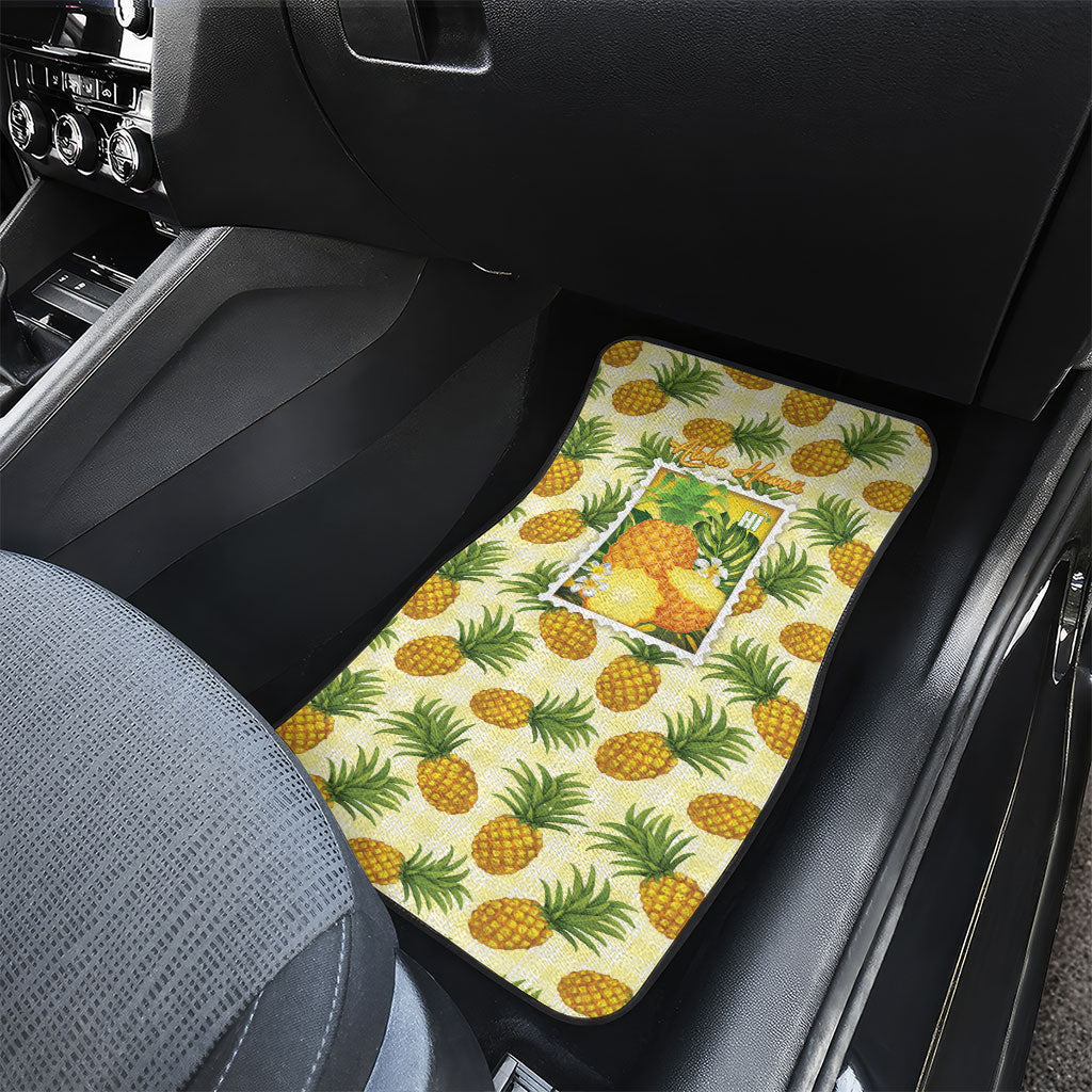 Aloha Hawaii Hala Kahiki Palaka Motifs Car Mats Hawaiian Pineapple Stylized Stamp LT14 - Polynesian Pride