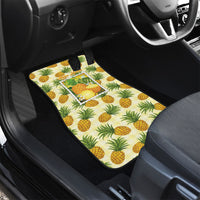 Aloha Hawaii Hala Kahiki Palaka Motifs Car Mats Hawaiian Pineapple Stylized Stamp LT14 - Polynesian Pride