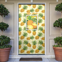 Aloha Hawaii Hala Kahiki Palaka Motifs Door Cover Hawaiian Pineapple Stylized Stamp LT14 Yellow - Polynesian Pride
