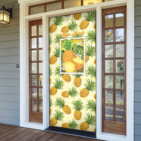 Aloha Hawaii Hala Kahiki Palaka Motifs Door Cover Hawaiian Pineapple Stylized Stamp LT14 - Polynesian Pride