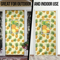 Aloha Hawaii Hala Kahiki Palaka Motifs Door Cover Hawaiian Pineapple Stylized Stamp LT14 - Polynesian Pride