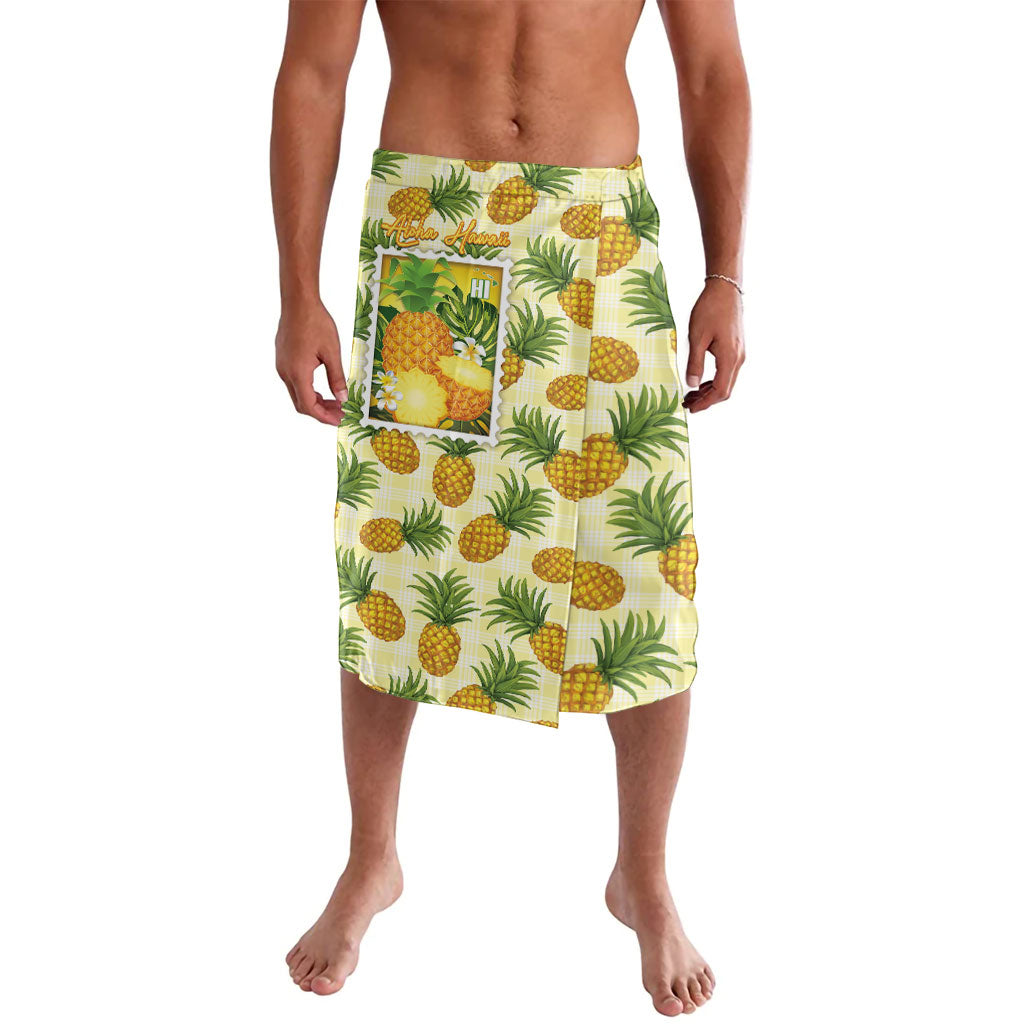 Aloha Hawaii Hala Kahiki Palaka Motifs Lavalava Hawaiian Pineapple Stylized Stamp LT14 Yellow - Polynesian Pride