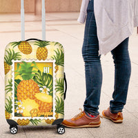 Aloha Hawaii Hala Kahiki Palaka Motifs Luggage Cover Hawaiian Pineapple Stylized Stamp LT14 Yellow - Polynesian Pride