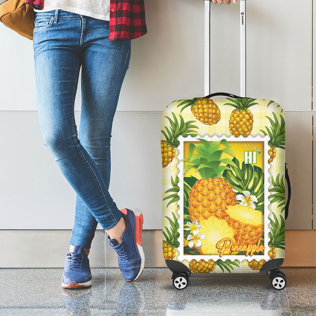 Aloha Hawaii Hala Kahiki Palaka Motifs Luggage Cover Hawaiian Pineapple Stylized Stamp LT14 - Polynesian Pride