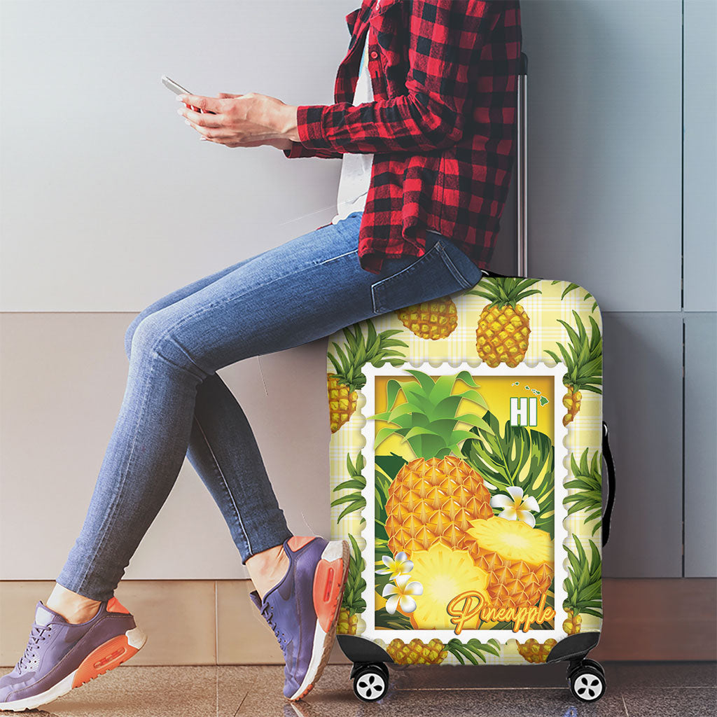 Aloha Hawaii Hala Kahiki Palaka Motifs Luggage Cover Hawaiian Pineapple Stylized Stamp LT14 - Polynesian Pride