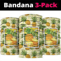 Aloha Hawaii Hala Kahiki Palaka Motifs Neck Gaiter Hawaiian Pineapple Stylized Stamp LT14 package One Size: 25*50cm Yellow - Polynesian Pride