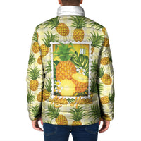 Aloha Hawaii Hala Kahiki Palaka Motifs Padded Jacket Hawaiian Pineapple Stylized Stamp LT14 - Polynesian Pride