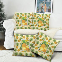 Aloha Hawaii Hala Kahiki Palaka Motifs Pillow Cover Hawaiian Pineapple Stylized Stamp LT14 - Polynesian Pride
