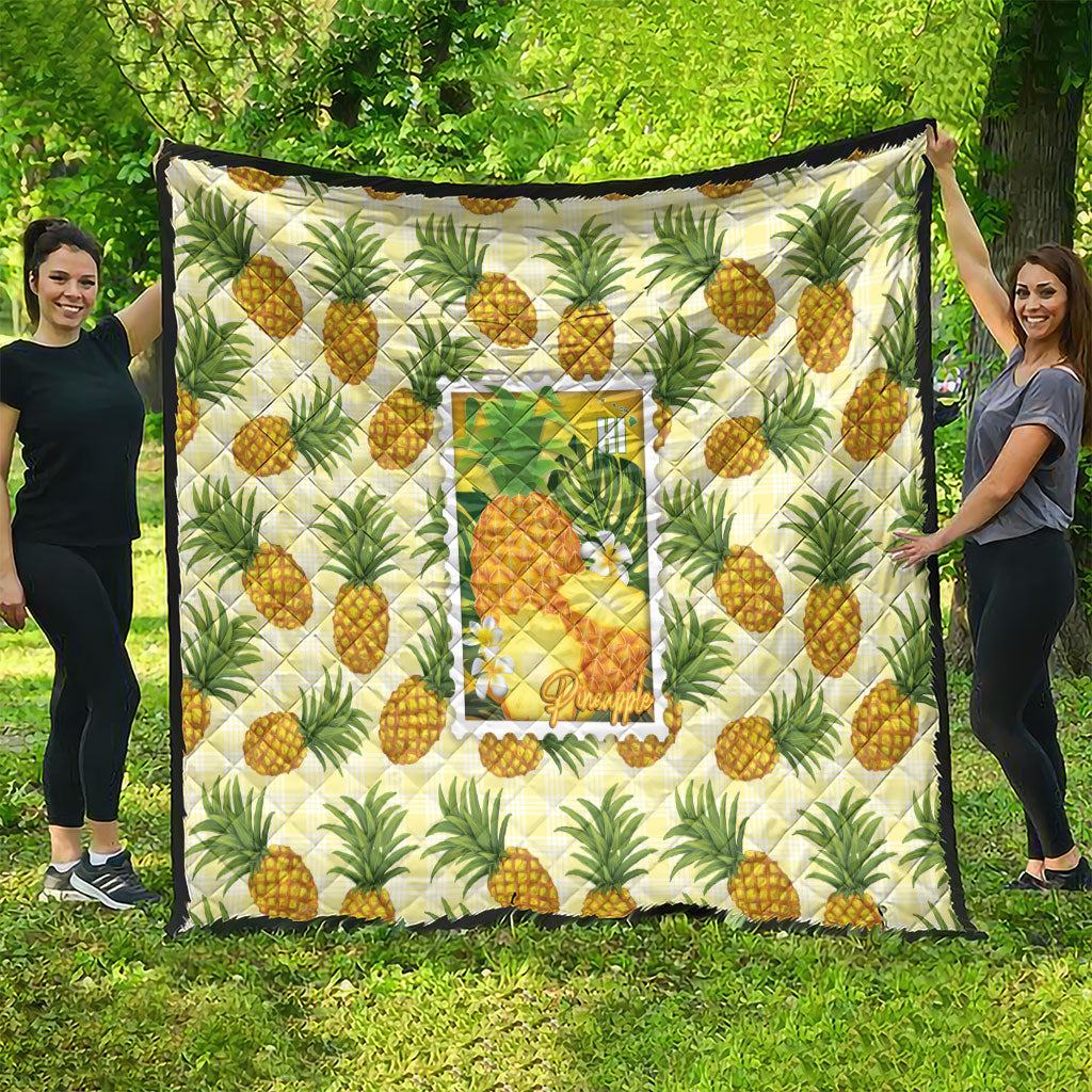 Aloha Hawaii Hala Kahiki Palaka Motifs Quilt Hawaiian Pineapple Stylized Stamp LT14 - Polynesian Pride