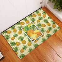 Aloha Hawaii Hala Kahiki Palaka Motifs Rubber Doormat Hawaiian Pineapple Stylized Stamp LT14 - Polynesian Pride