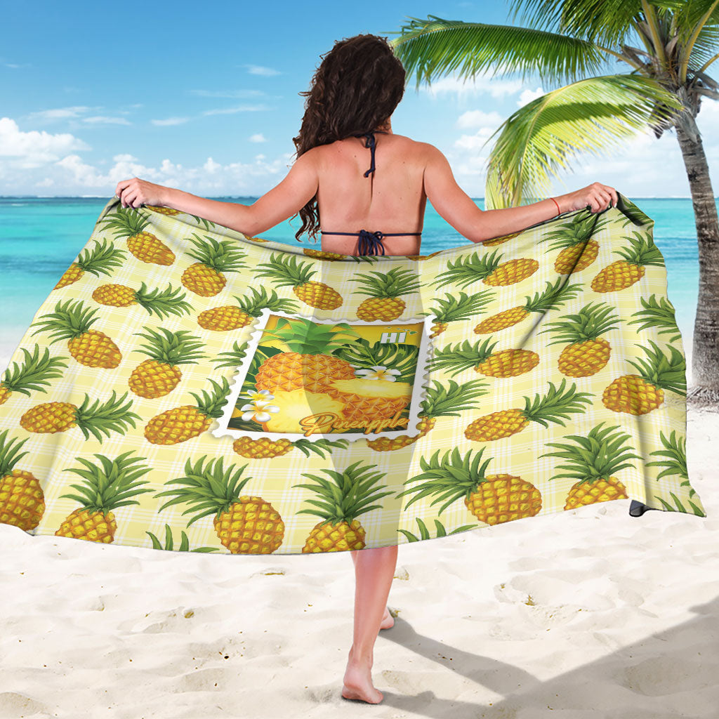 Aloha Hawaii Hala Kahiki Palaka Motifs Sarong Hawaiian Pineapple Stylized Stamp LT14 - Polynesian Pride