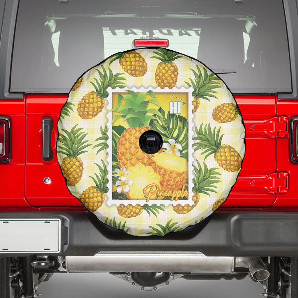 Aloha Hawaii Hala Kahiki Palaka Motifs Spare Tire Cover Hawaiian Pineapple Stylized Stamp LT14 - Polynesian Pride