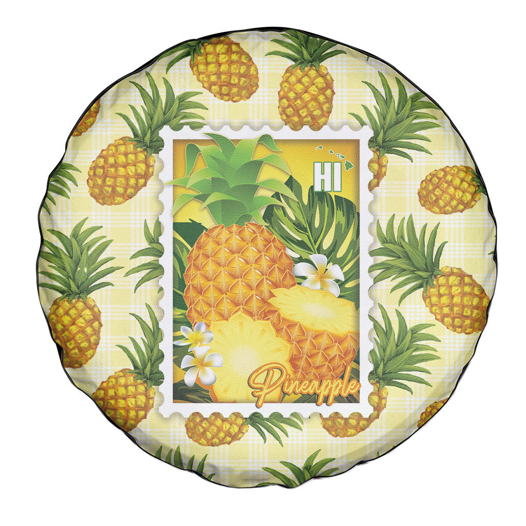 Aloha Hawaii Hala Kahiki Palaka Motifs Spare Tire Cover Hawaiian Pineapple Stylized Stamp LT14 - Polynesian Pride