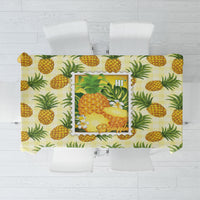 Aloha Hawaii Hala Kahiki Palaka Motifs Tablecloth Hawaiian Pineapple Stylized Stamp LT14 Yellow - Polynesian Pride