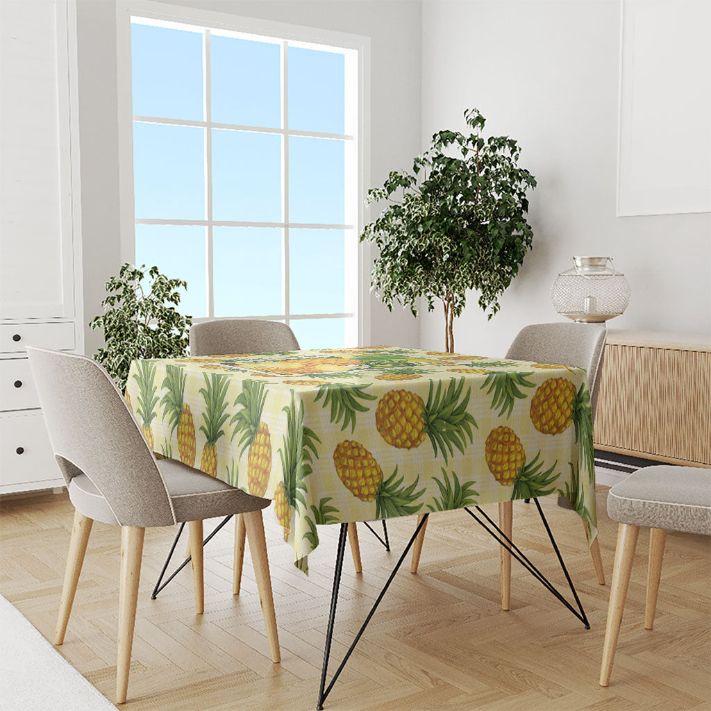 Aloha Hawaii Hala Kahiki Palaka Motifs Tablecloth Hawaiian Pineapple Stylized Stamp LT14 - Polynesian Pride