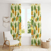 Aloha Hawaii Hala Kahiki Palaka Motifs Window Curtain Hawaiian Pineapple Stylized Stamp LT14 - Polynesian Pride