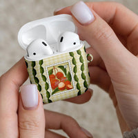 Aloha Hawaii Rambutan Palaka Motifs AirPods Case Hawaiian Fruit Stylized Stamp LT14 - Polynesian Pride