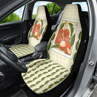 Aloha Hawaii Rambutan Palaka Motifs Car Seat Cover Hawaiian Fruit Stylized Stamp LT14 - Polynesian Pride