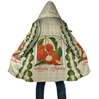 Aloha Hawaii Rambutan Palaka Motifs Cloak Hawaiian Fruit Stylized Stamp LT14 Unisex Yellow - Polynesian Pride