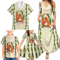Aloha Hawaii Rambutan Palaka Motifs Family Matching Summer Maxi Dress and Hawaiian Shirt Hawaiian Fruit Stylized Stamp LT14 - Polynesian Pride