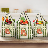 Aloha Hawaii Rambutan Palaka Motifs Grocery Bag Hawaiian Fruit Stylized Stamp LT14 3-pack One Size Yellow - Polynesian Pride