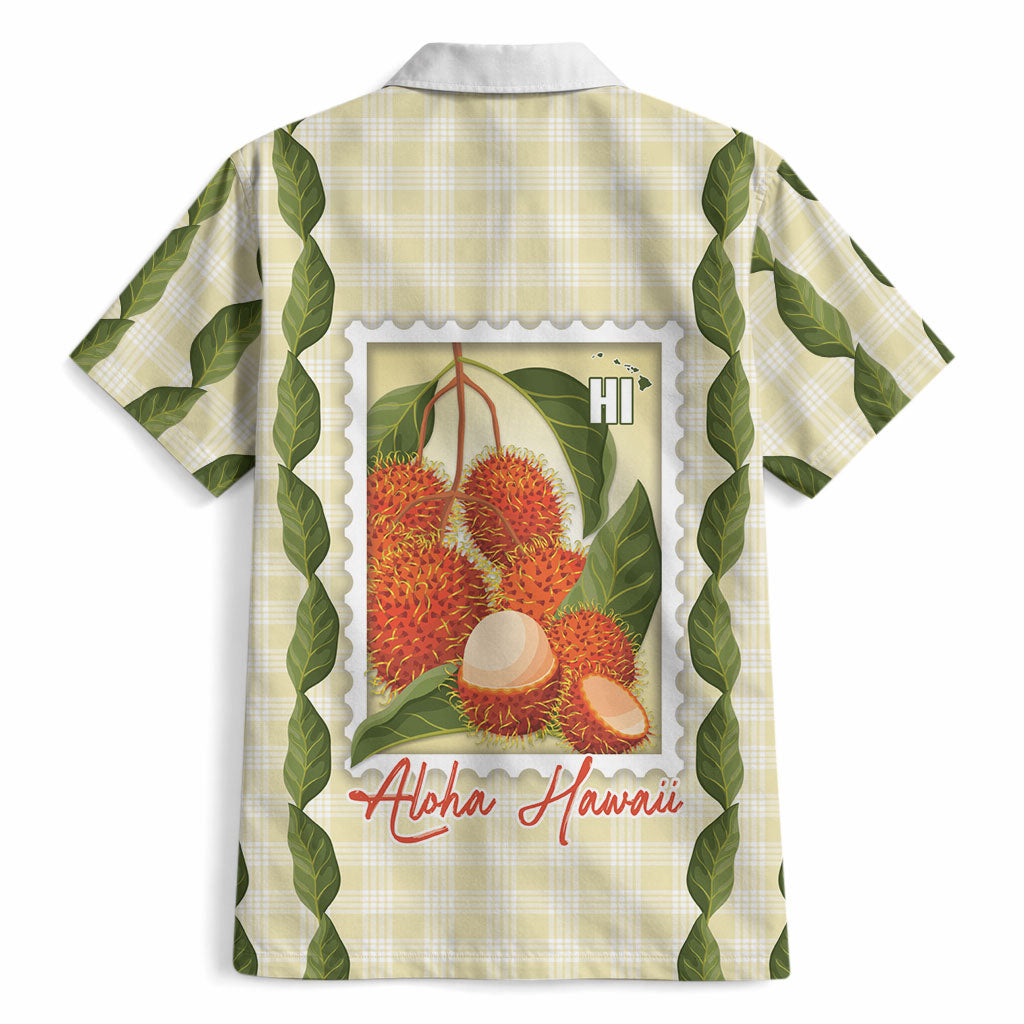 Aloha Hawaii Rambutan Palaka Motifs Hawaiian Shirt Hawaiian Fruit Stylized Stamp LT14 - Polynesian Pride