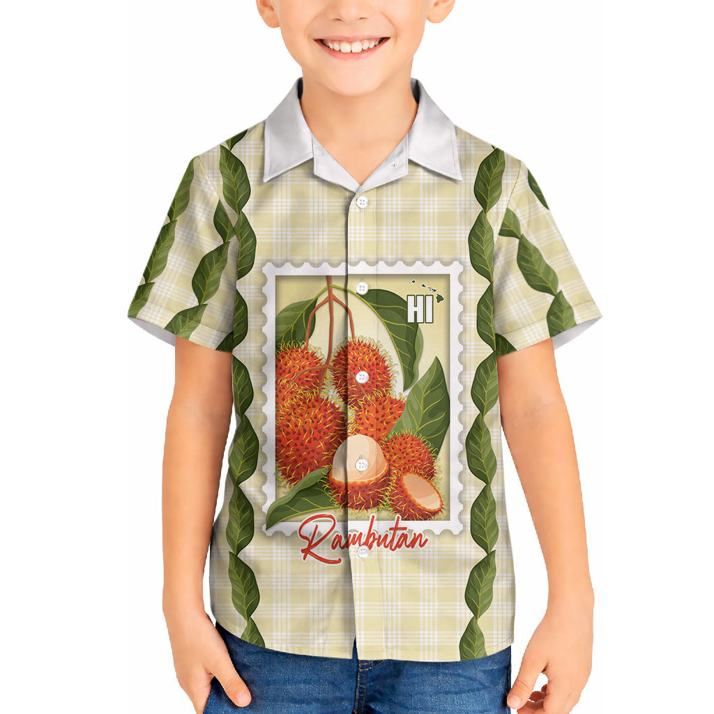 Aloha Hawaii Rambutan Palaka Motifs Hawaiian Shirt Hawaiian Fruit Stylized Stamp LT14 - Polynesian Pride