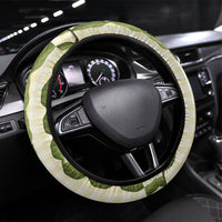Aloha Hawaii Rambutan Palaka Motifs Steering Wheel Cover Hawaiian Fruit Stylized Stamp LT14 Universal Fit Yellow - Polynesian Pride