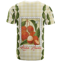 Aloha Hawaii Rambutan Palaka Motifs T Shirt Hawaiian Fruit Stylized Stamp LT14 - Polynesian Pride