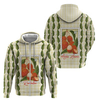 Aloha Hawaii Rambutan Palaka Motifs Zip Hoodie Hawaiian Fruit Stylized Stamp LT14 - Polynesian Pride