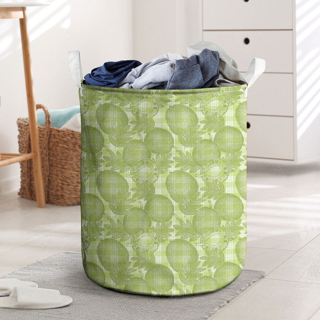 Omaomao Hawaii Breadfruit Palaka Motifs Laundry Basket LT14 Green - Polynesian Pride