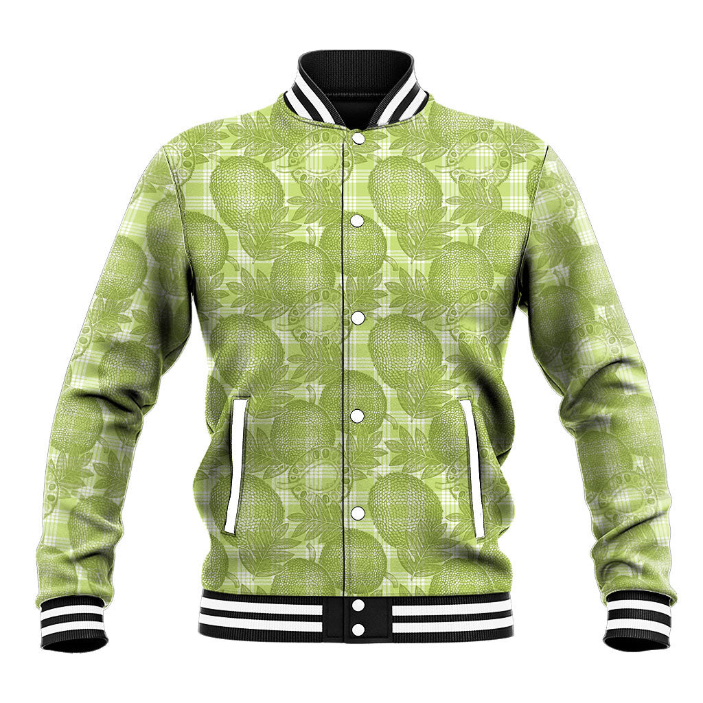 Omaomao Hawaii Breadfruit Palaka Motifs Baseball Jacket LT14 Unisex Green - Polynesian Pride