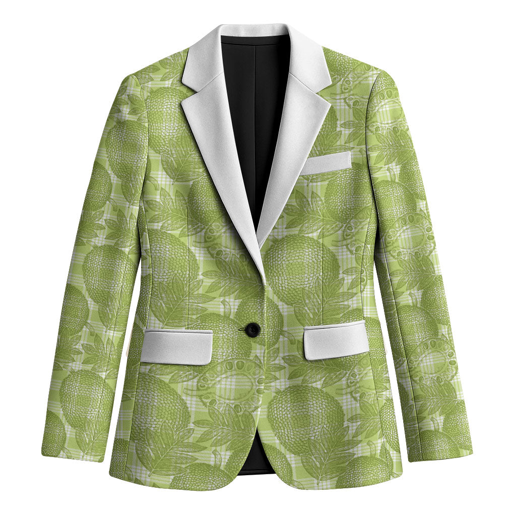 Omaomao Hawaii Breadfruit Palaka Motifs Blazer LT14 Unisex Green - Polynesian Pride