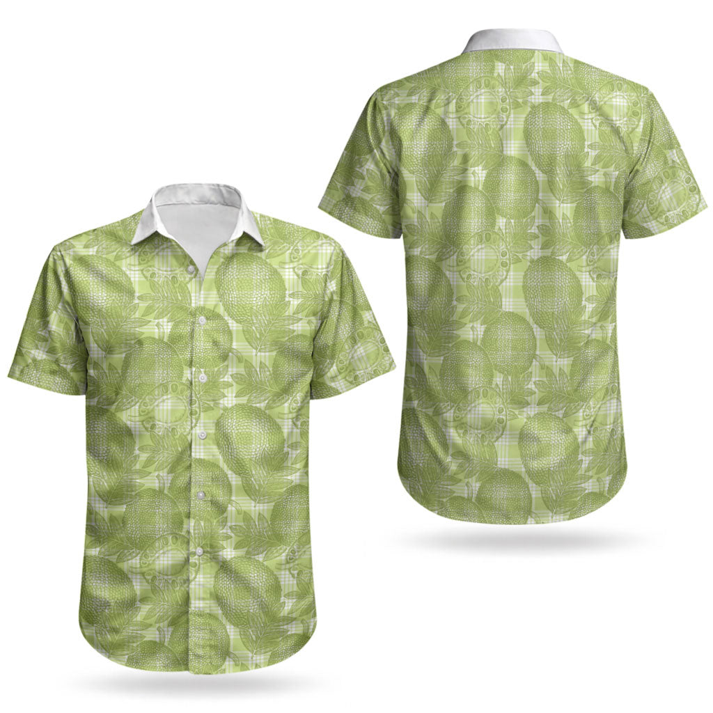 Omaomao Hawaii Breadfruit Palaka Motifs Couples Matching Long Sleeve Bodycon Dress and Hawaiian Shirt LT14 - Polynesian Pride