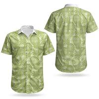 Omaomao Hawaii Breadfruit Palaka Motifs Couples Matching Off Shoulder Maxi Dress and Hawaiian Shirt LT14 - Polynesian Pride