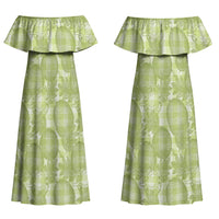 Omaomao Hawaii Breadfruit Palaka Motifs Couples Matching Off Shoulder Maxi Dress and Hawaiian Shirt LT14 - Polynesian Pride