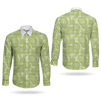 Omaomao Hawaii Breadfruit Palaka Motifs Couples Matching Puletasi and Long Sleeve Button Shirt LT14 - Polynesian Pride