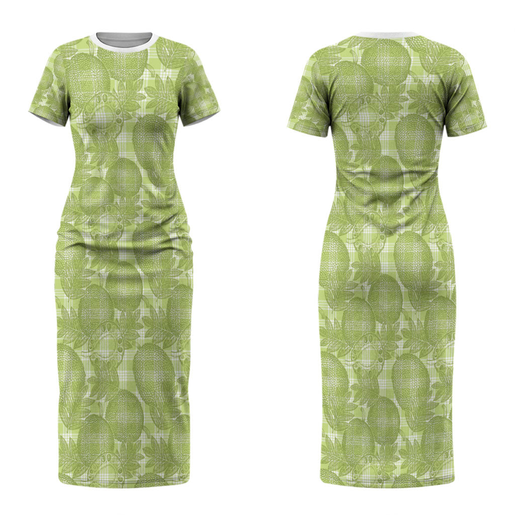Omaomao Hawaii Breadfruit Palaka Motifs Couples Matching Short Sleeve Bodycon Dress and Hawaiian Shirt LT14 - Polynesian Pride