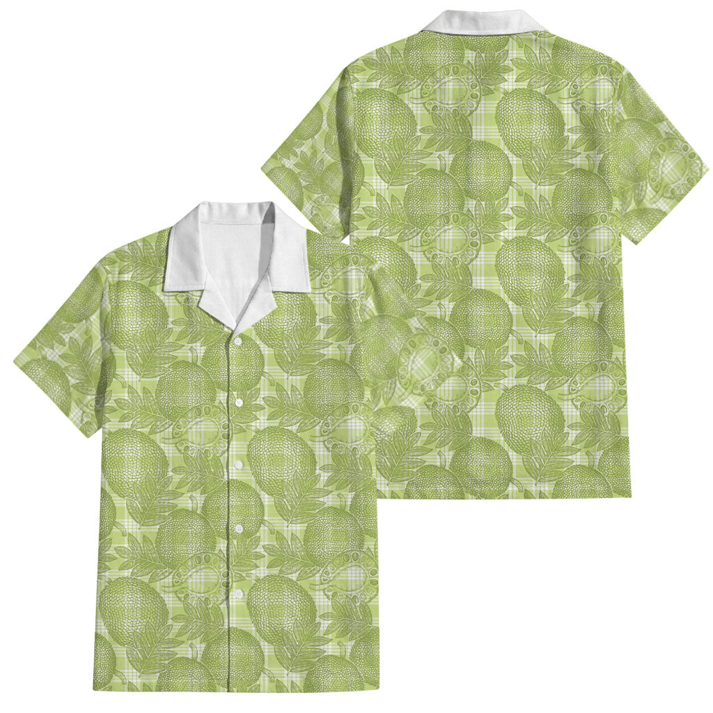 Omaomao Hawaii Breadfruit Palaka Motifs Family Matching Long Sleeve Bodycon Dress and Hawaiian Shirt LT14 Dad's Shirt - Short Sleeve Green - Polynesian Pride