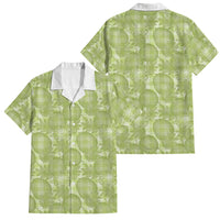 Omaomao Hawaii Breadfruit Palaka Motifs Family Matching Mermaid Dress and Hawaiian Shirt LT14 Dad's Shirt - Short Sleeve Green - Polynesian Pride