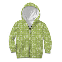 Omaomao Hawaii Breadfruit Palaka Motifs Kid Hoodie LT14 Zip Hoodie Green - Polynesian Pride