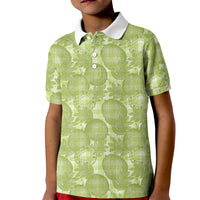 Omaomao Hawaii Breadfruit Palaka Motifs Kid Polo Shirt LT14 Kid Green - Polynesian Pride