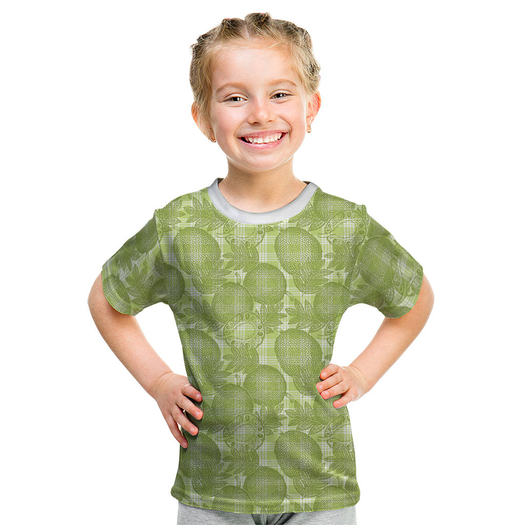 Omaomao Hawaii Breadfruit Palaka Motifs Kid T Shirt LT14 Green - Polynesian Pride