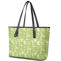 Omaomao Hawaii Breadfruit Palaka Motifs Leather Tote Bag LT14 - Polynesian Pride