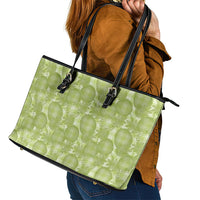 Omaomao Hawaii Breadfruit Palaka Motifs Leather Tote Bag LT14 - Polynesian Pride