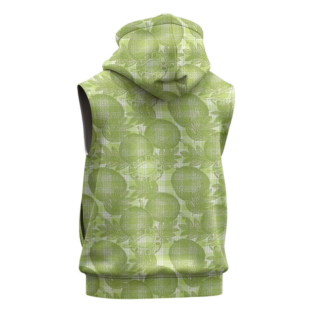 Omaomao Hawaii Breadfruit Palaka Motifs Sleeveless Hoodie LT14 - Polynesian Pride
